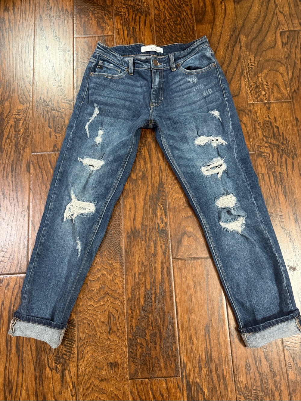 KanCan Distressed Dark Blue Boyfriend Jeans Size 3/25